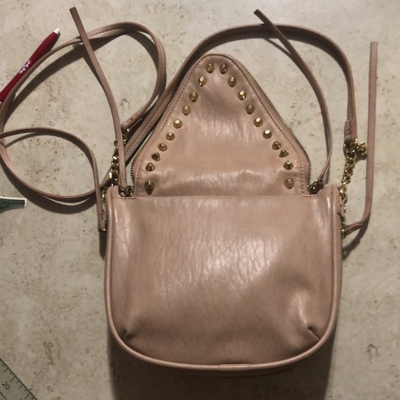 Cross body purse, She & Lo tan with gold trim included metallic studs. - Picture 10 of 10